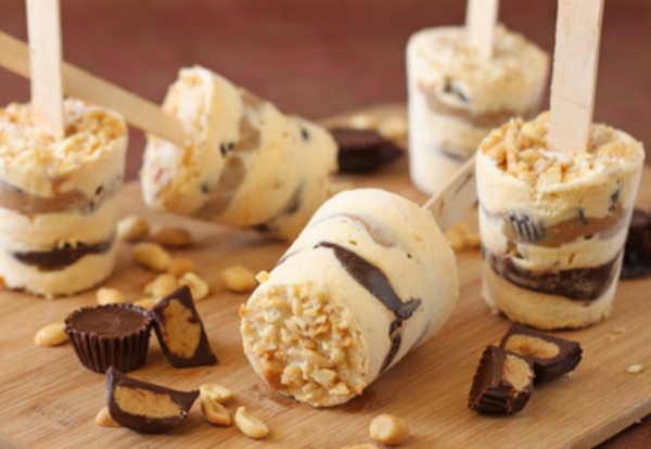 Peanut Butter Ice Cream Pops