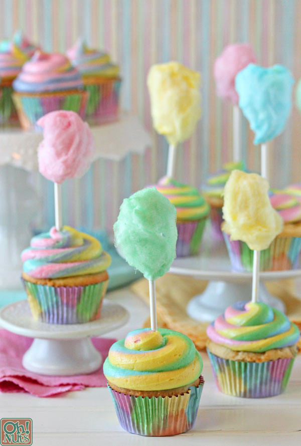 Cotton Candy Cupcakes | Oh Nuts Blog