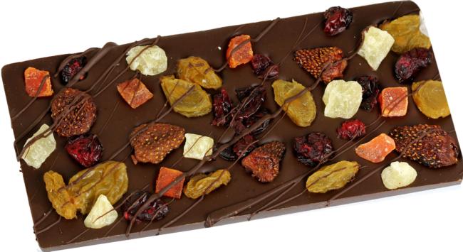 Handmade Dark Belgian Chocolate Bar - Dried Fruit • Dark & Milk