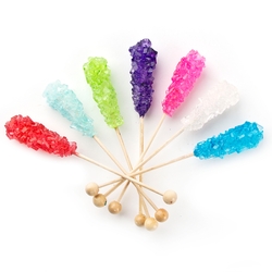 Wholesale Colorful Large Wrapped Rock Candy Swizzle Sticks - 120CT Case