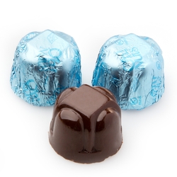 Non-Dairy Hazelnut Blue Foiled Chocolate Truffles - 5 LB