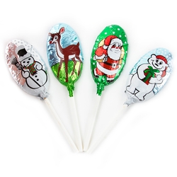 Holiday Foiled Milk Chocolate Lollipops - 48CT