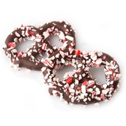 Belgian Chocolate Covered Pretzels with Crushed Peppermint - 10CT Box