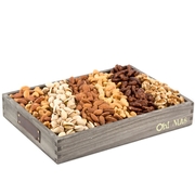 Wooden Nut Line-Up Gift Basket - Medium