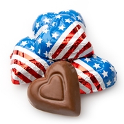 Patriotic Foiled Milk Chocolate Hearts