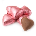 Bright Pink Foiled Milk Chocolate Hearts