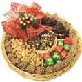 Large Holiday Nut Wicker Gift Tray