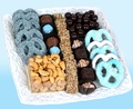 Baby Boy Ceramic Lace Gift Tray w Chocolate & Nuts