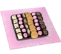 Baby Girl Square Glass Parve Chocolate Gift Tray