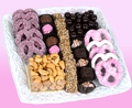 Baby Girl Ceramic Lace Gift Tray w Chocolate & Nuts 