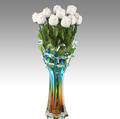 Dozen of White Milk Chocolate Roses Glass Vase