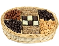 7-Section Chocolate & Nut Wicker Gift Tray