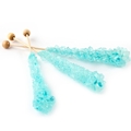 Large Unwrapped Light Blue Rock Candy Crystal Sticks - Cotton Candy