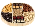 Oval 7-Section Nuts & Chocolate Wooden Tray