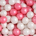 Bright Pink & White Shimmer Pearl Mini Gumballs