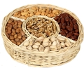 5-Section Assorted Nut Wicker Tray