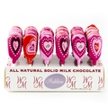 Valentine Heart Milk Chocolate Lollipops - 36CT Display Box