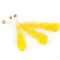 Large Unwrapped Yellow Rock Candy Crystal Sticks - Lemon