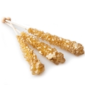 Wrapped Gold Rock Candy Crystal Sticks - 12CT Box