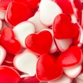 Red & White Gummy Hearts - 2.2 LB Bag