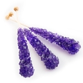 Large Unwrapped Purple Rock Candy Crystal Sticks - Grape