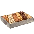 Wooden Nut Line-Up Gift Basket - Large