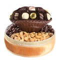 Round Dark Chocolate Bowl Basket - Chocolate & Nuts