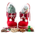 Holiday Santa Booties With Goodies - Stripes 
