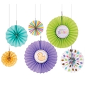 Baby Pastel Fan Decorations - 6CT