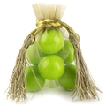 Moss Green Mesh Favor Bags With Tassels - 12CT
