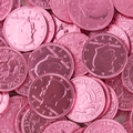 Dark Pink Chocolate Coins - 1 LB Bag