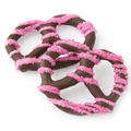 Chocolate Covered Pretzels with Pink Sugar