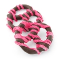 Chocolate Covered Pretzels with Pink Nonpareils  - 10CT Box