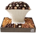 Edible Chocolate Oval Vase with Chocolate and Nuts / Non Dairy Kosher Gift Basket