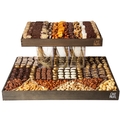 2-Tier Nuts & Chocolate Wood Tray Gift Basket