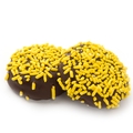 Yellow Sprinkles Dark Chocolate Coated Sandwich Cookies