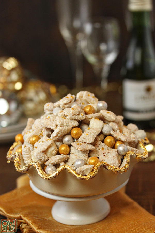 Party Food Idea - Silver and Gold Cereal Snack Mix