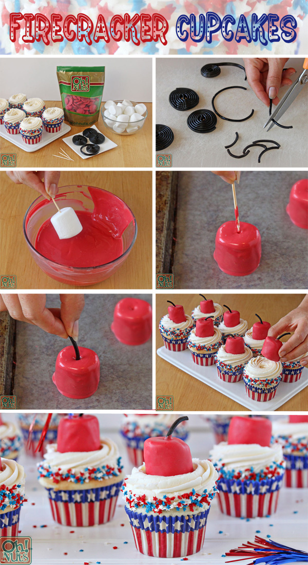 How to Make Firecracker Cupcakes | OhNuts.com