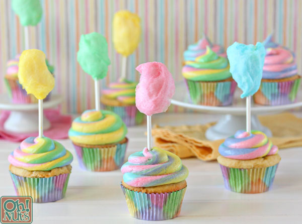Cotton Candy Cupcakes | From OhNuts.com
