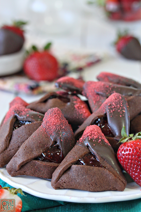 Chocolate-Covered Strawberry Hamentashen | From OhNuts.com