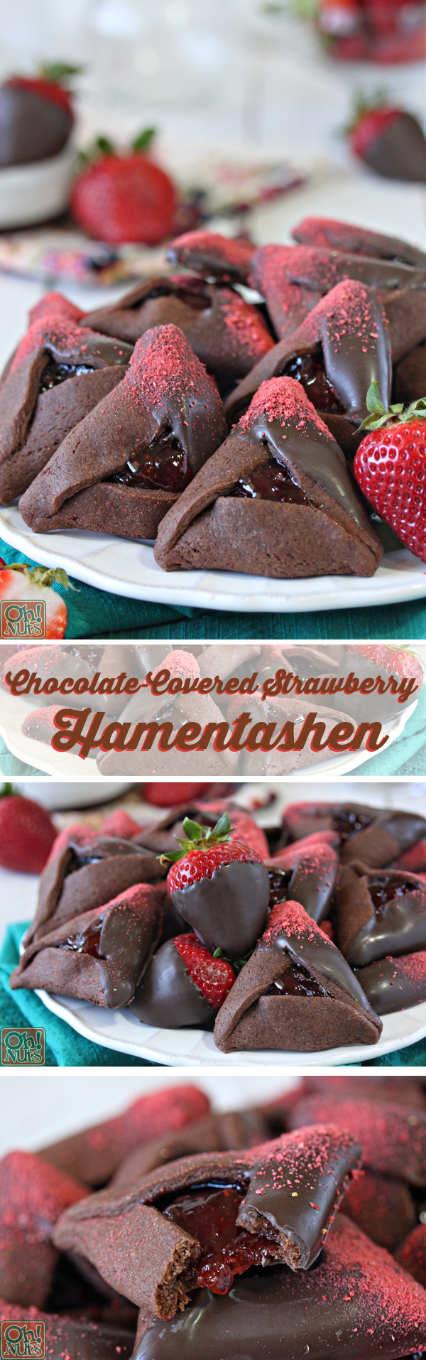 Chocolate-Covered Strawberry Hamentashen | From OhNuts.com