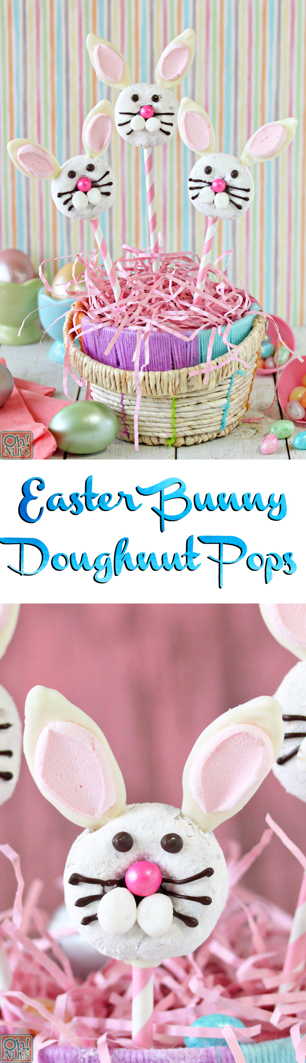 Easter Bunny Doughnut Pops | From OhNuts.com