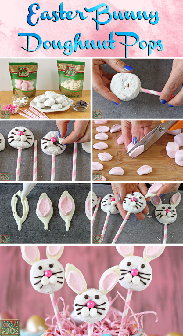How to Make Easter Bunny Doughnut Pops | From OhNuts.com