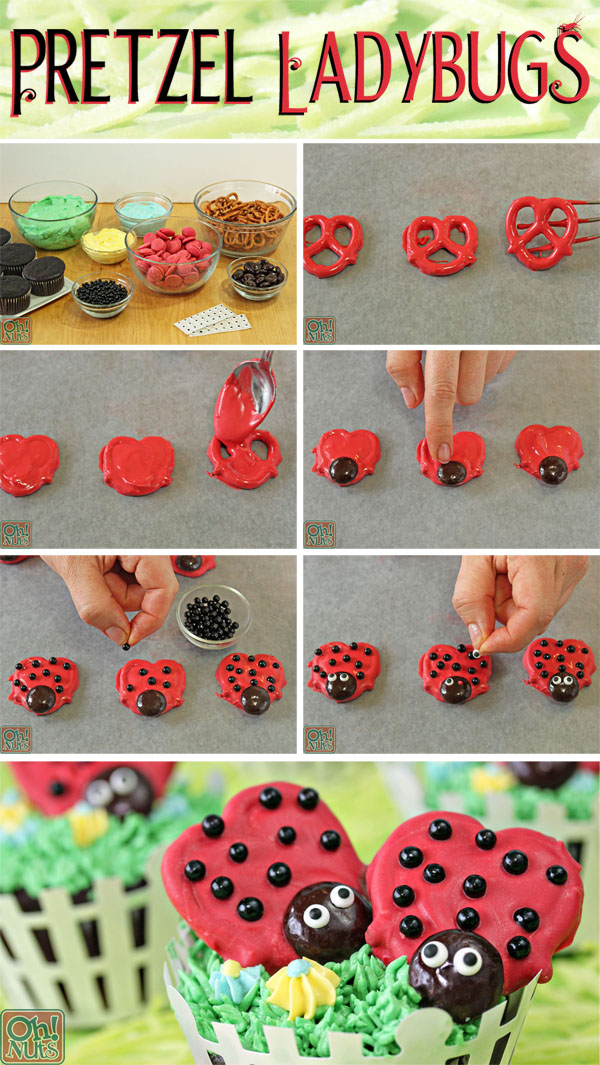 How to Make Pretzel Ladybugs | From OhNuts.com