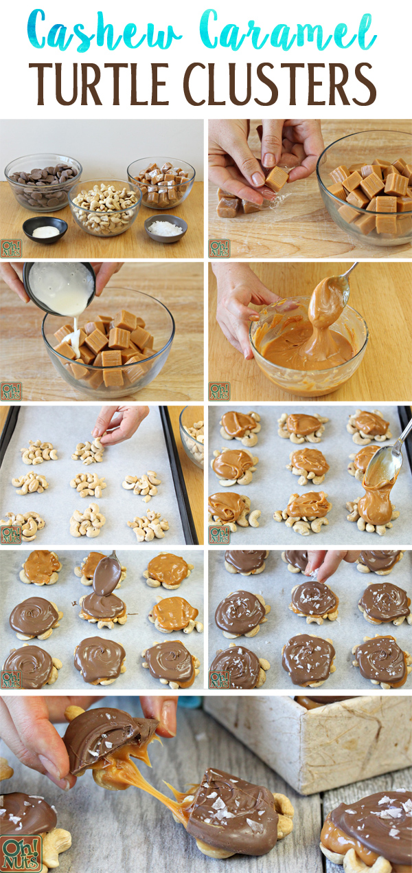 How to Make Cashew Caramel Turtle Clusters | From OhNuts.com