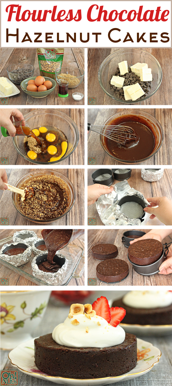 How to Make Flourless Chocolate Hazelnut Cakes | From OhNuts.com