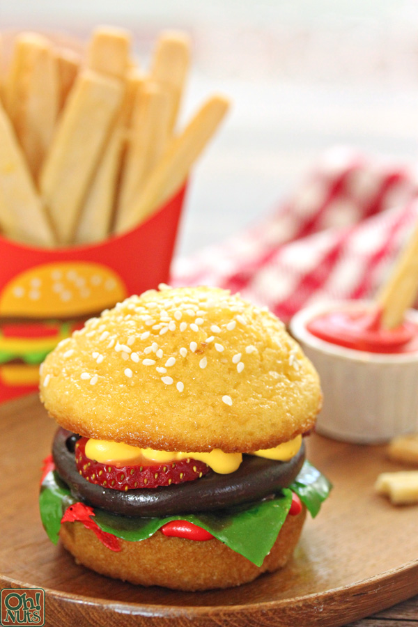 Hamburger Cupcakes and Cookie French Fries | From OhNuts.com