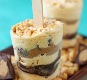 Layered Peanut Butter Brittle Ice Cream Pops Recipe