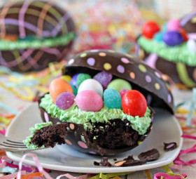 Brownie-Filled Chocolate Easter Eggs