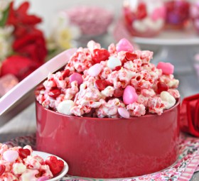 Perfectly Pink Valentine’s Day Popcorn